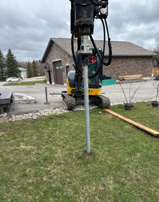 Helical Screw Piles for Construction Projects in Barrie from True North Diggers